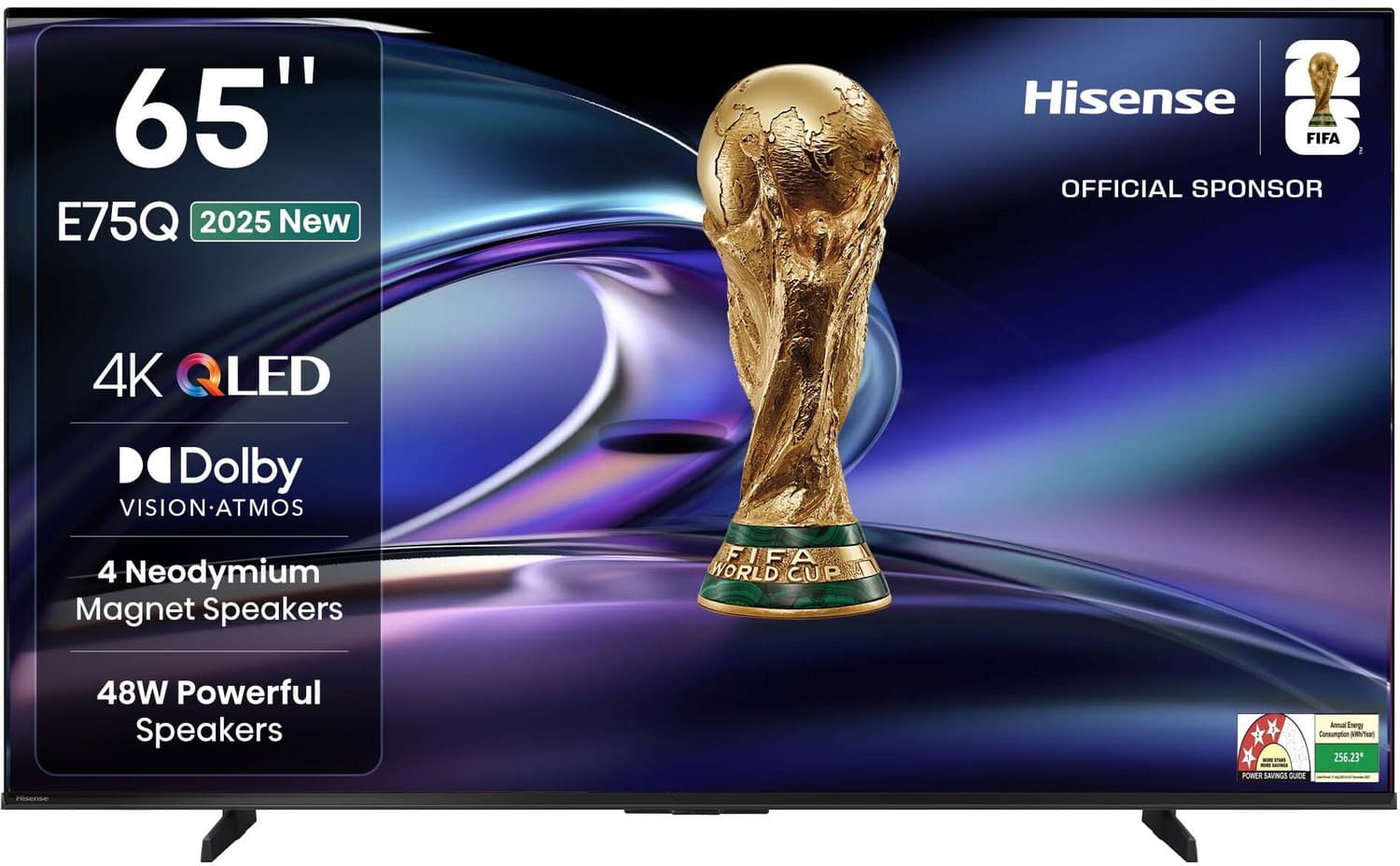 Hisense 65E75Q 164 cm (65 inch) QLED Ultra HD (4K) Smart VIDAA TV 2025 Edition