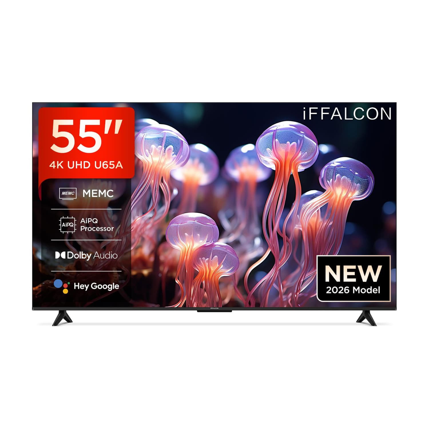 U65A 138 cm (55 inch) Ultra HD (4K) LED Smart Google TV 2026 Edition with MEMC Dolby Vision-Atmos AiPQ Processor Game Master HDMI 2.1 Metallic Bezel-L...