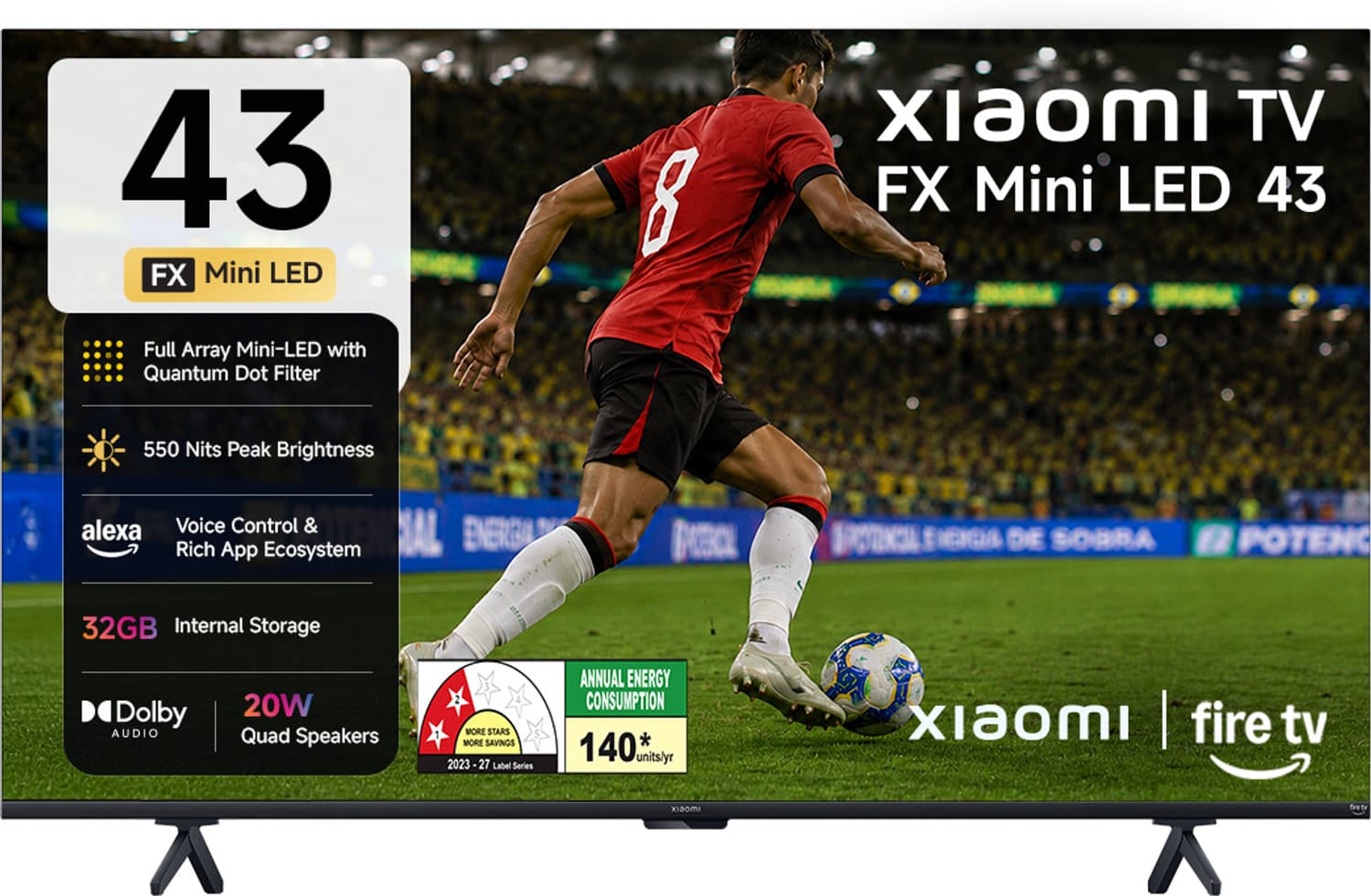 FX Series 108 cm (43 inch) Ultra HD (4K) Mini LED Smart Fire TV 2026 Edition with Alexa built-in , Quantum Dot Filter , HDR 10+ , 32 GB Storage , Prem...