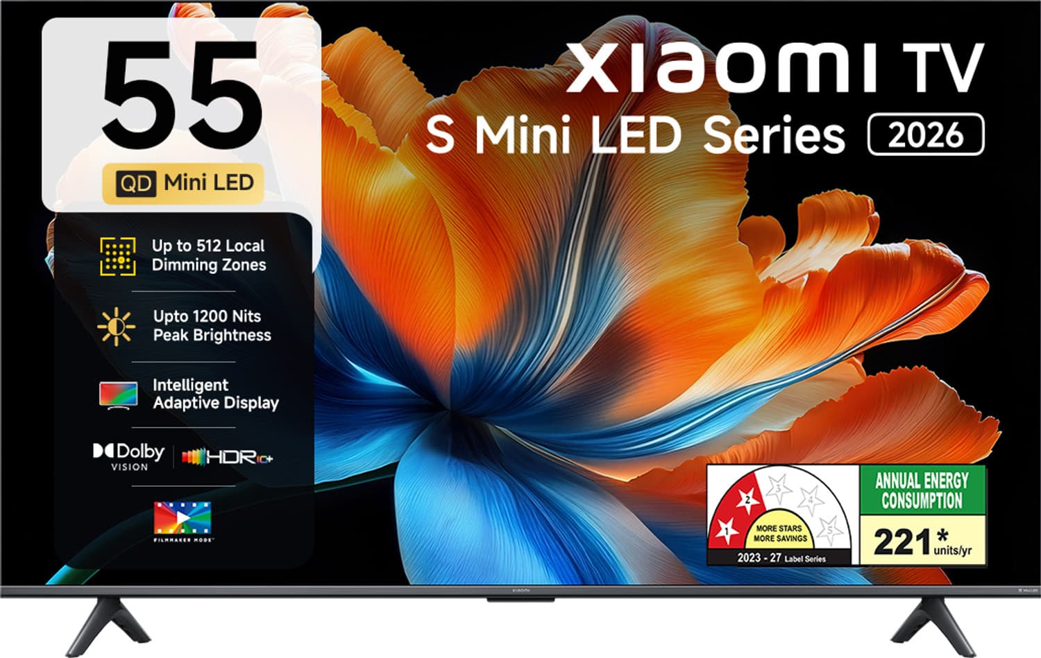 S Series 138.68 cm (55 inch) Ultra HD (4K) Mini LED Smart Google TV 2026 Edition with Flagship Mini LED Backlight Technology Ultra High 1200 nits brig...