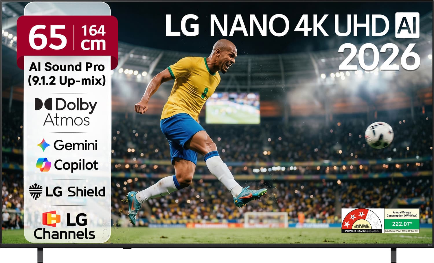 AI NU87 164 cm (65 inch) Ultra HD (4K) LED Smart WebOS TV 2026 Edition with NANO Detail Enhancer, HDR10 Pro, 4K Super Upscaling Alpha7 AI Processor 4K...