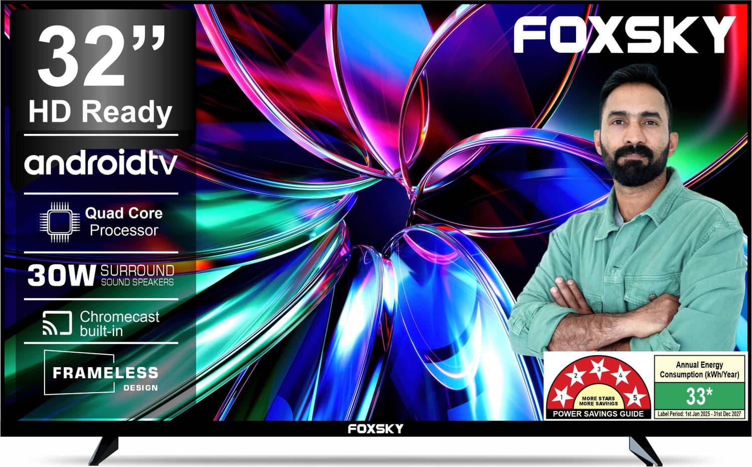 Foxsky 80 cm (32 inch) Full HD LED Smart Android TV