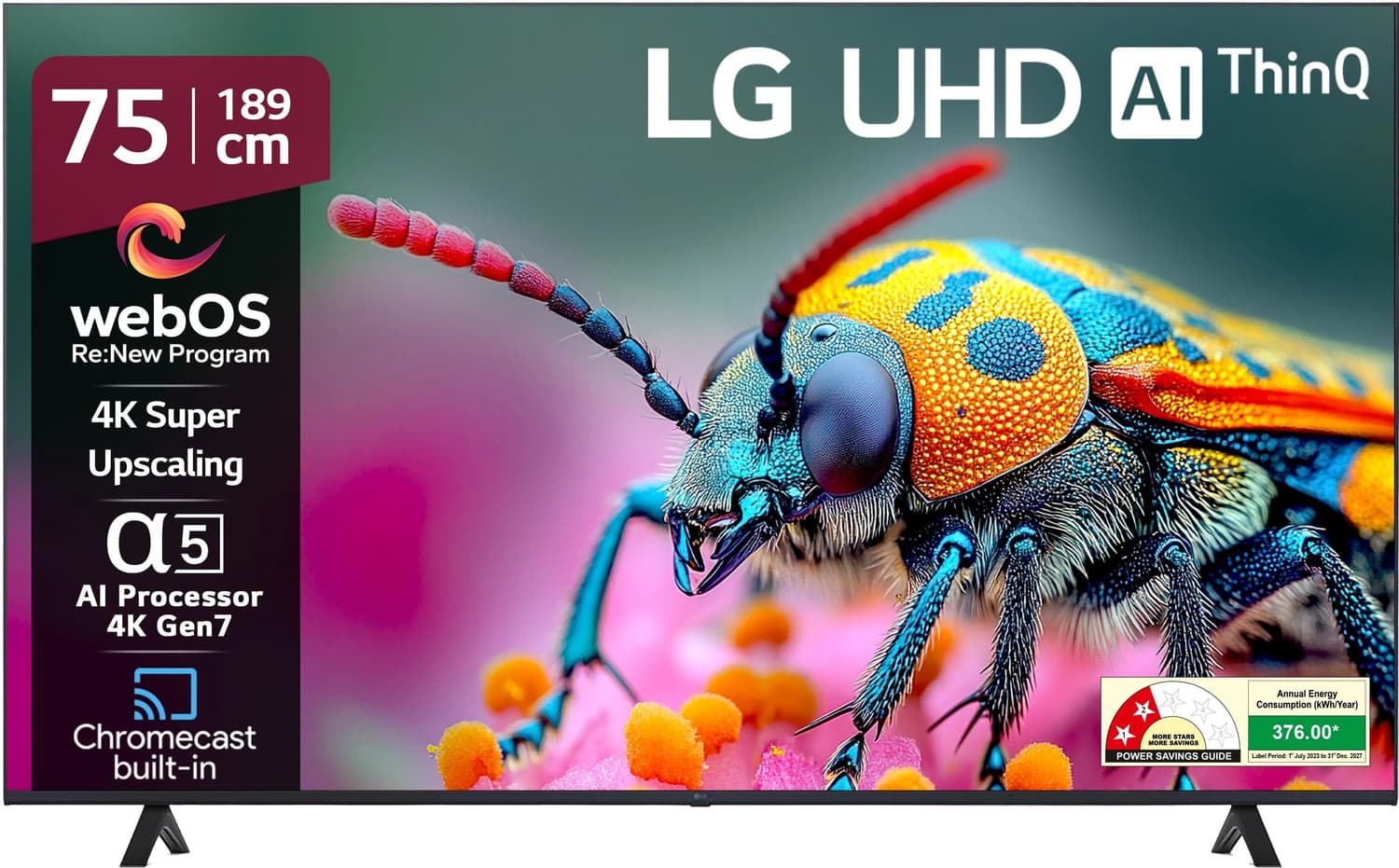 LG AI TV UT8040 189 cm (75 inch) Ultra HD (4K) LED Smart WebOS TV 2024 Edition with Alpha5 AI Processor 4K Gen7 | 4K Super Upscaling | AI Brightness C...