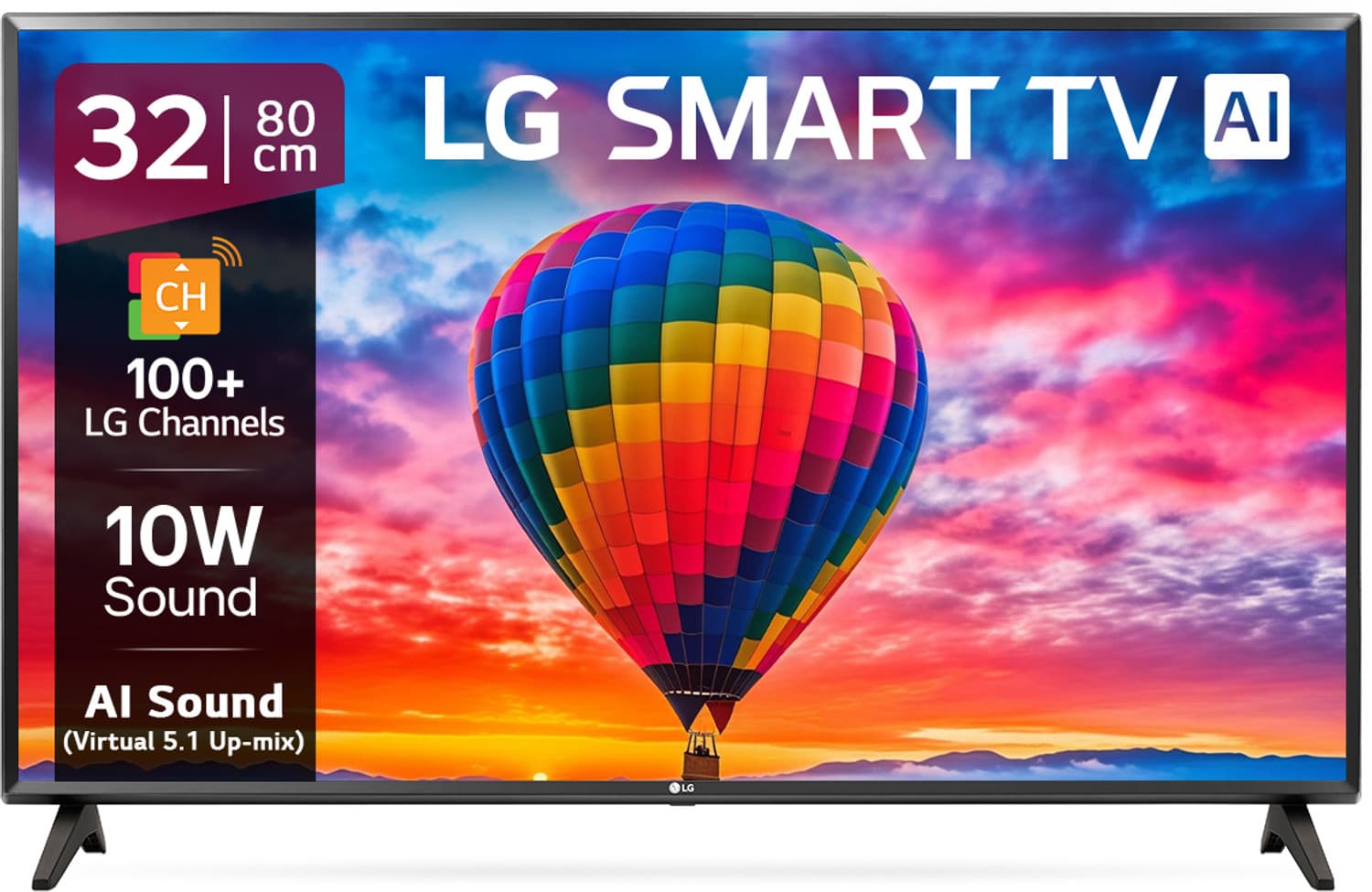 LG 80 cm (32 inch) HD Ready LED Smart TV with Alpha5 Gen5 AI Processor | (Ceramic Black) (2022 Model) (32LQ576BPSA)