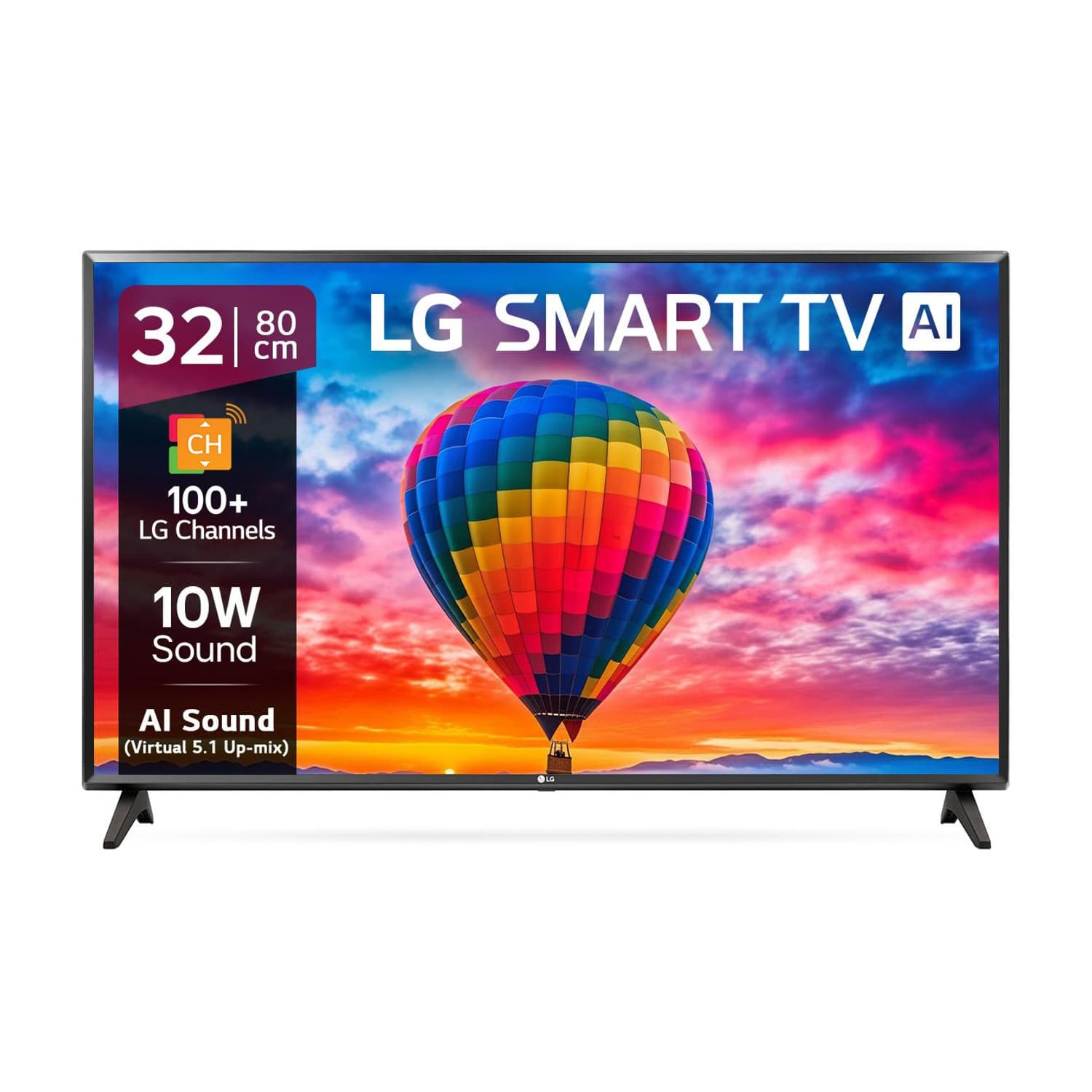 LG 80 cm (32 inch) HD Ready LED Smart TV with Alpha5 Gen5 AI Processor | (Ceramic Black) (2022 Model) (32LQ576BPSA)