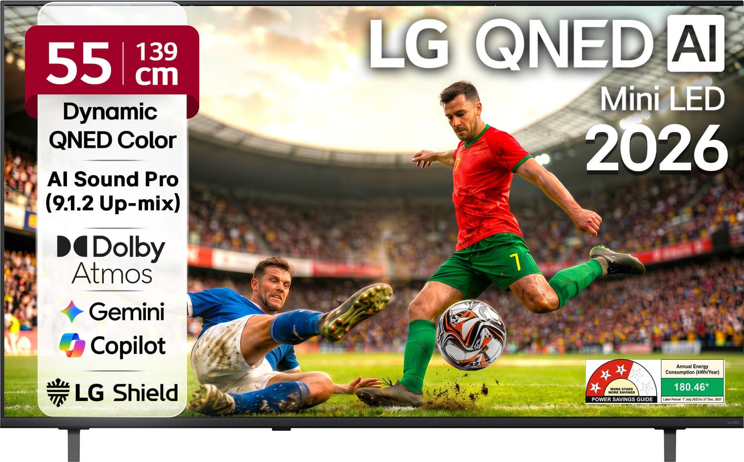 AI QNED65 139 cm (55 inch) Ultra HD (4K) Mini LED Smart WebOS TV 2026 Edition with Dynamic QNED Color, Alpha7 AI Processor 4K Gen8, HDR10 Pro, Dolby A...