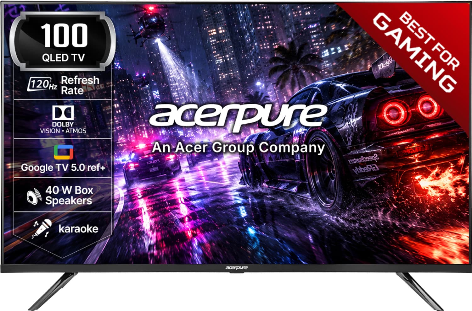 NITRO 253 cm (100 inch) QLED Ultra HD (4K) Smart Google TV (AP100QG75PNTO6)