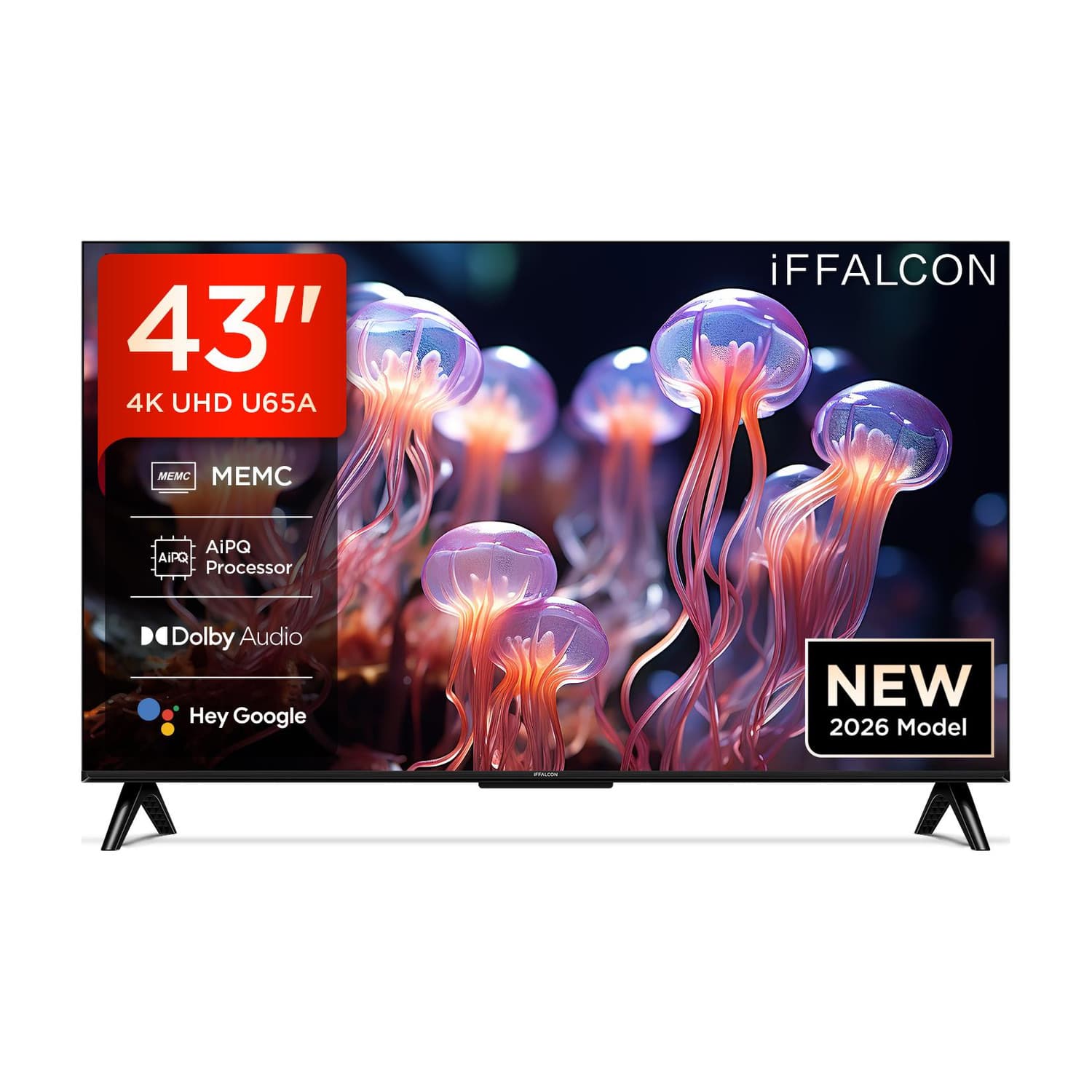 U65A 108 cm (43 inch) Ultra HD (4K) LED Smart Google TV 2026 Edition with MEMC Dolby Vision-Atmos AiPQ Processor Game Master HDMI 2.1 Metallic Bezel-L...