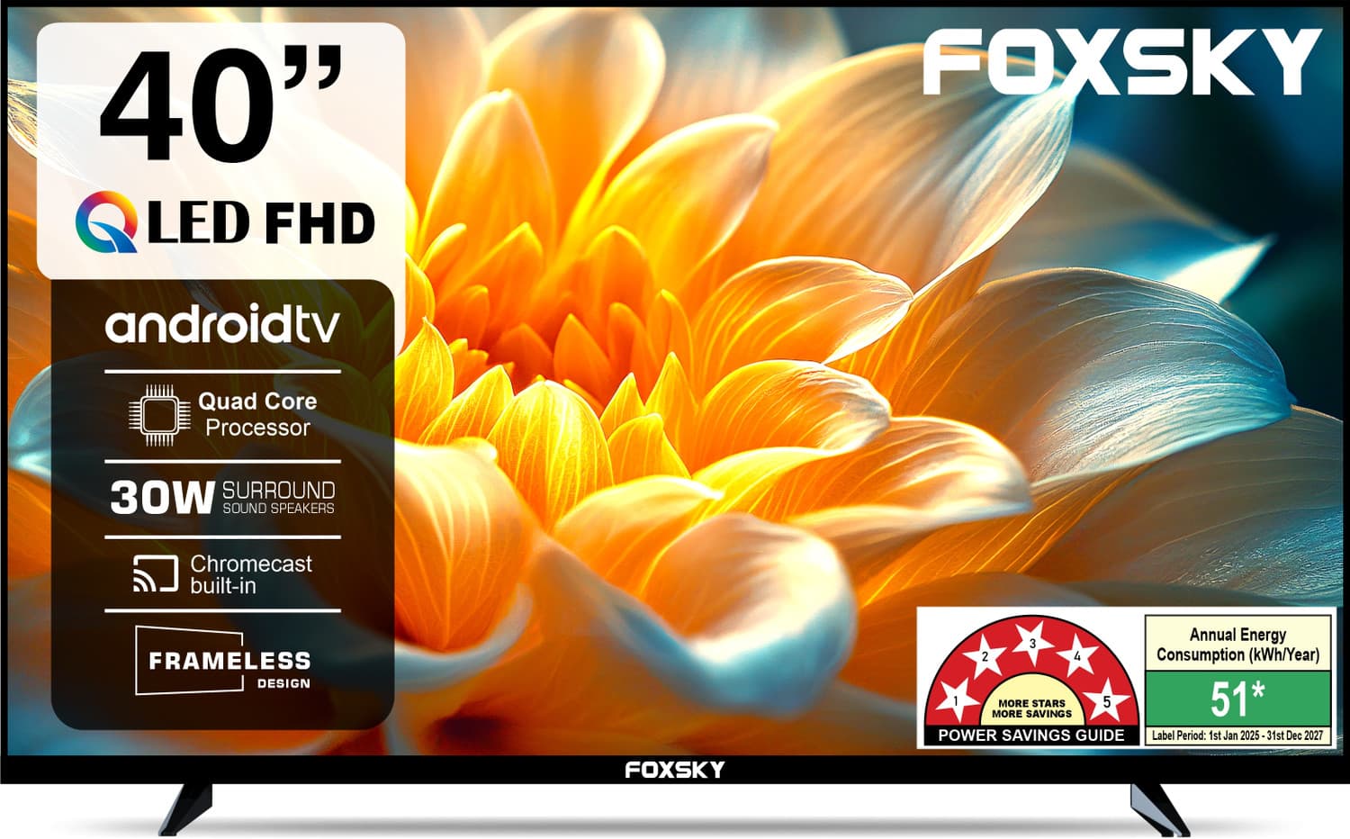 102 cm (40 inch) QLED Full HD Smart Android TV 2026 Edition with 2.1 CH Audio System Tuned by 30W Sun Voice India's Largest Speaker Manufacturer, Nati...