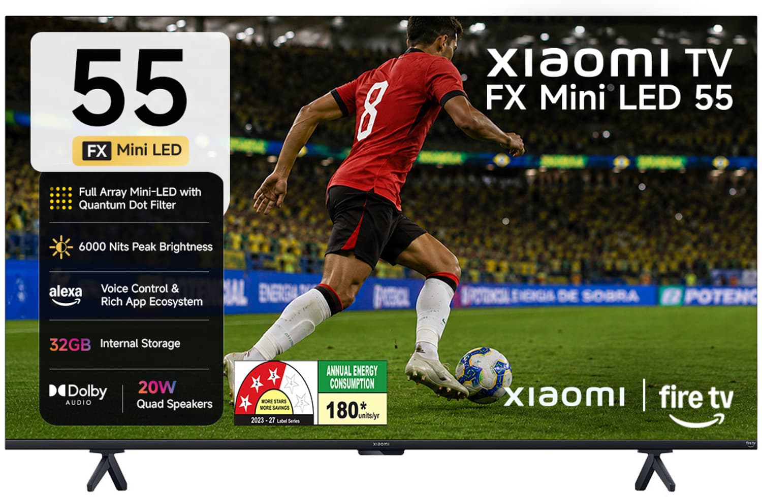 FX Series 138.4 cm (55 inch) Ultra HD (4K) Mini LED Smart Fire TV 2026 Edition with Alexa built-in , Quantum Dot Filter , DLG 120Hz , HDR 10+, 32 GB S...