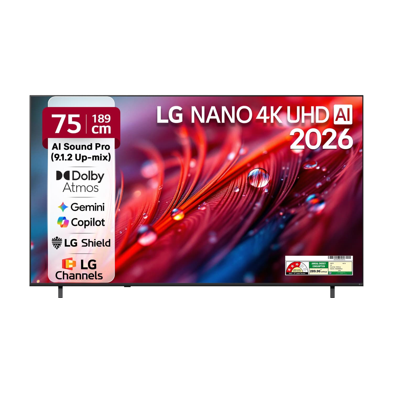 AI NU87 189 cm (75 inch) Ultra HD (4K) LED Smart WebOS TV 2026 Edition with NANO Detail Enhancer, HDR10 Pro, 4K Super Upscaling Alpha7 AI Processor 4K...