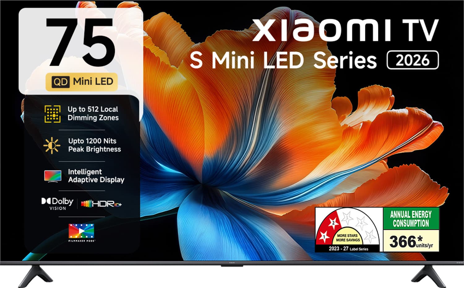 S Series 189.23 cm (75 inch) Ultra HD (4K) Mini LED Smart Google TV 2026 Edition with Flagship Mini LED Backlight Technology Ultra High 1200 nits brig...