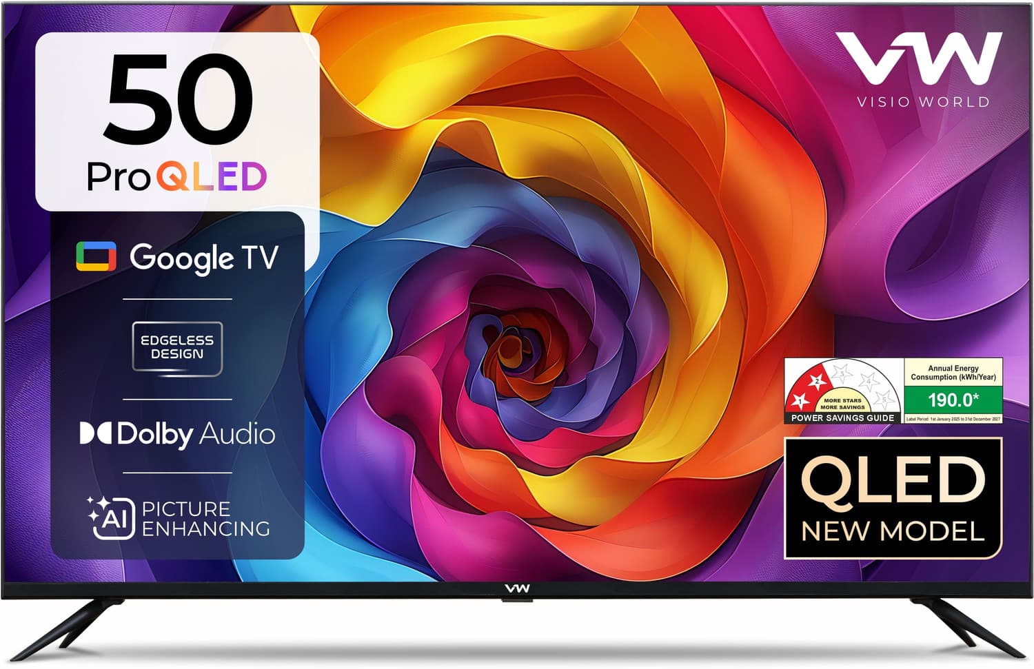 Pro Series 126 cm (50 inch) QLED Ultra HD (4K) Smart Google TV 2025 Edition (VW50GQ1)