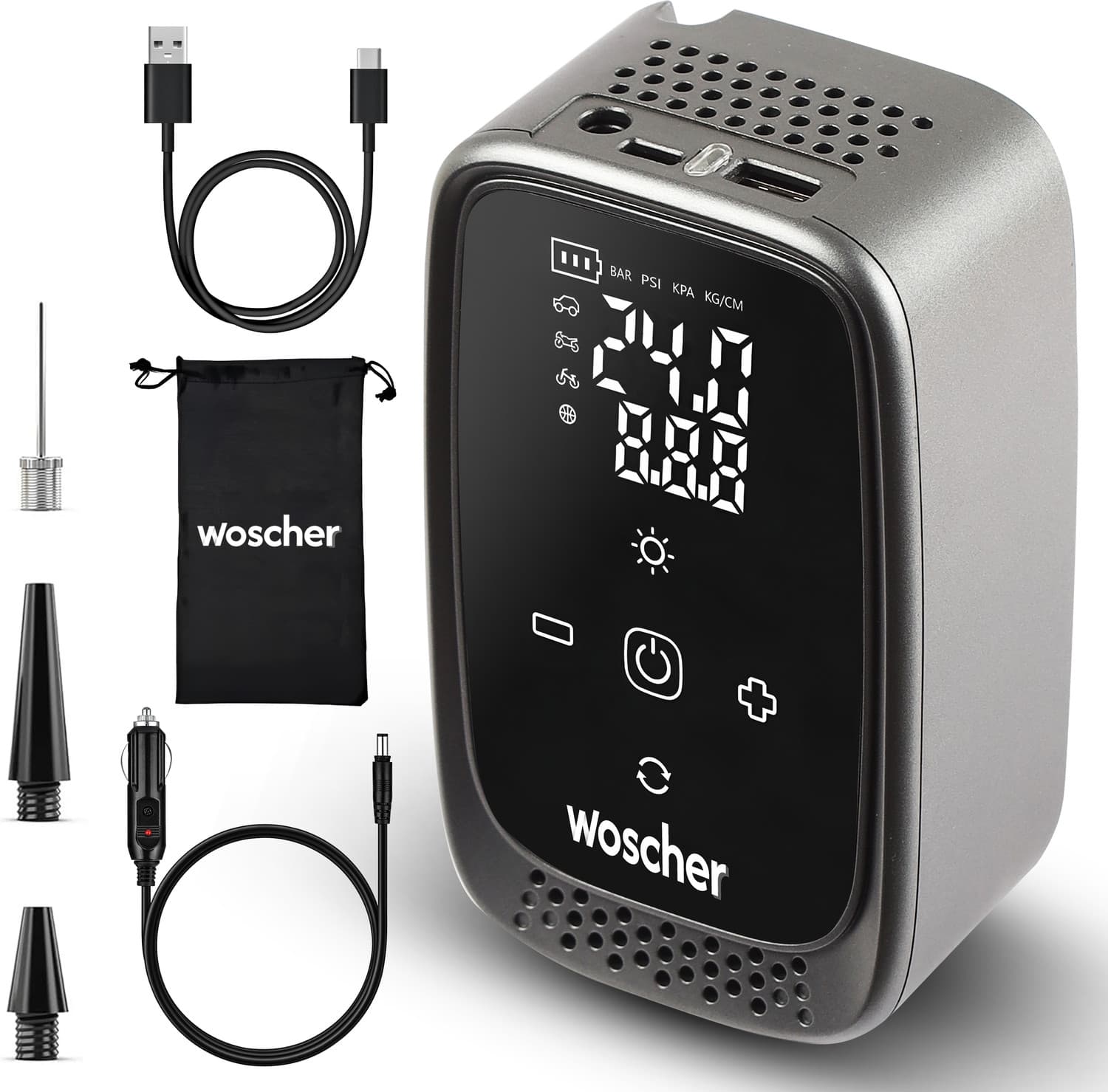 Woscher 150 psi Tyre Air Pump for Car & Bike