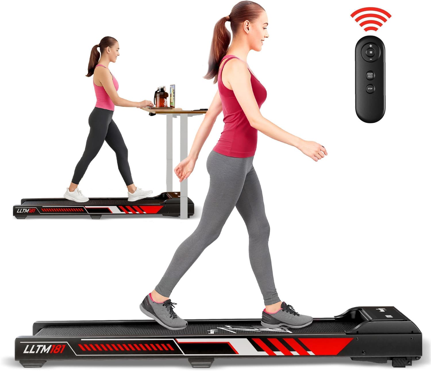Lifelong Walking Pad Treadmill for Home 3Hp Peak Dc Motor Treadmill (Max Weight:110 kg)