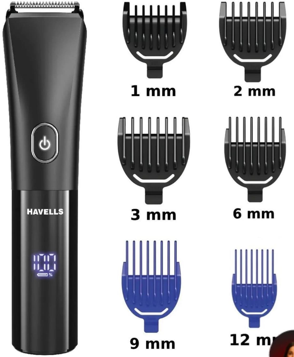 HAVELLS BT6661 Trimmer 90 min Runtime 0 Length Settings (Black)