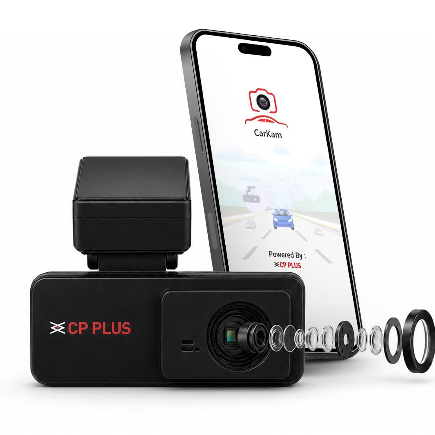 3MP Car Dashcam Full HD+ Live GPS 137 Angle View Night Vision Dashboard Camera System (1 Camera, 3MP (2304 x 1296P))
