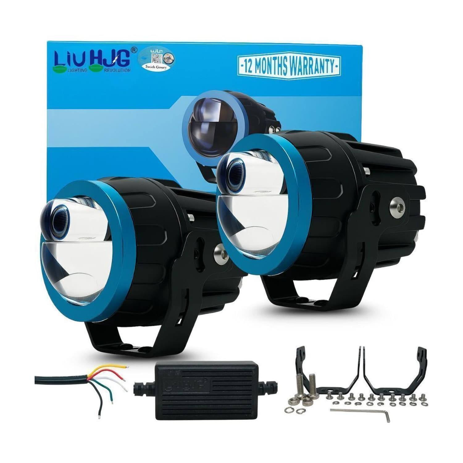 Yellow/White 100 Watt Terminator Fog Light With Red Devil Eye Fog Lamp Car, Motorbike, Truck, Van LED (12 V, 100 W) (Universal For Bike, Universal For...