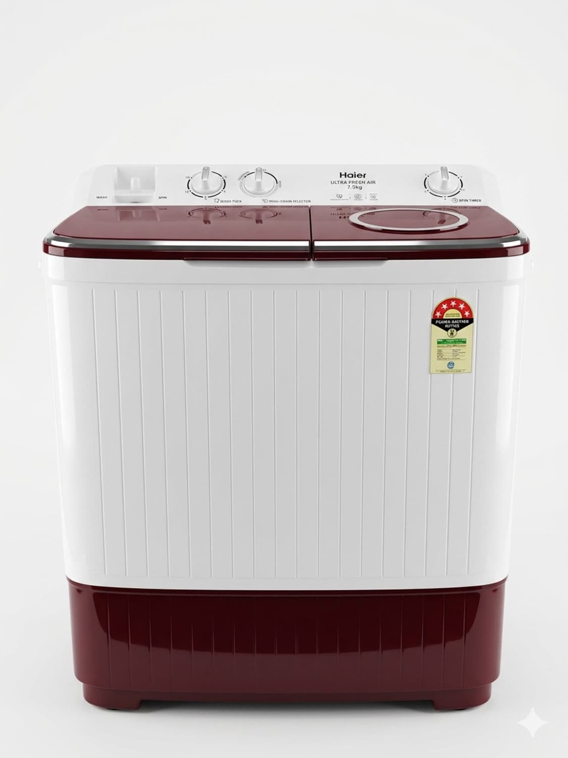 7 kg Semi Automatic Top Load White, Red (HTW70-1217BR)