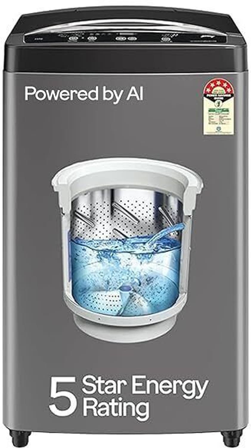 Godrej 7 kg Fully Automatic Top Load Washing Machine Grey, Black