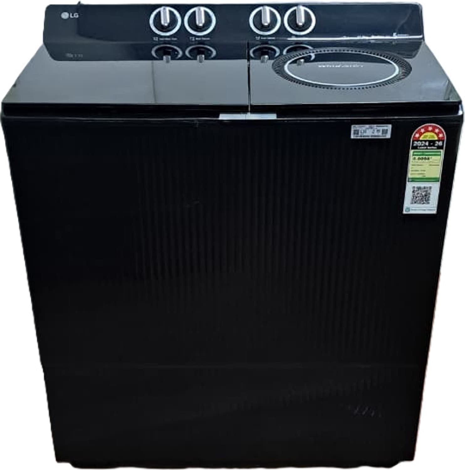 lg 12 kg semi automatic top load washing machine black