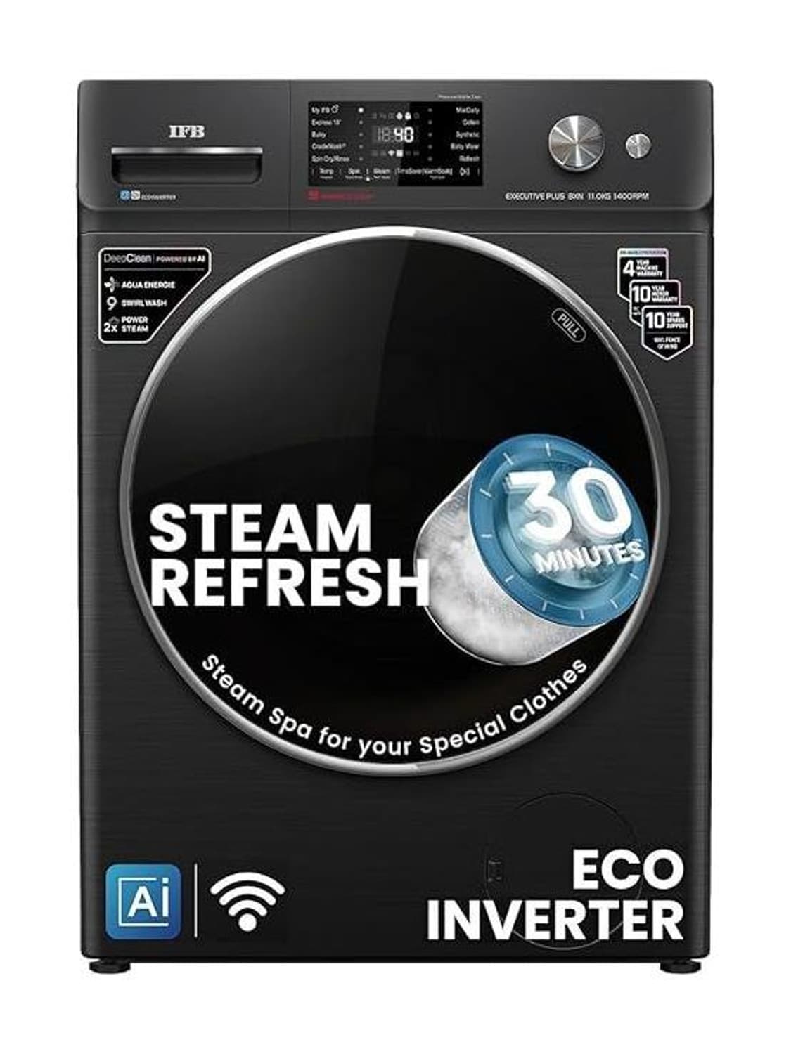 11 kg Fully Automatic Front Load with In-built Heater Black (EXECUTIVE PLUS BXN 1114KH)