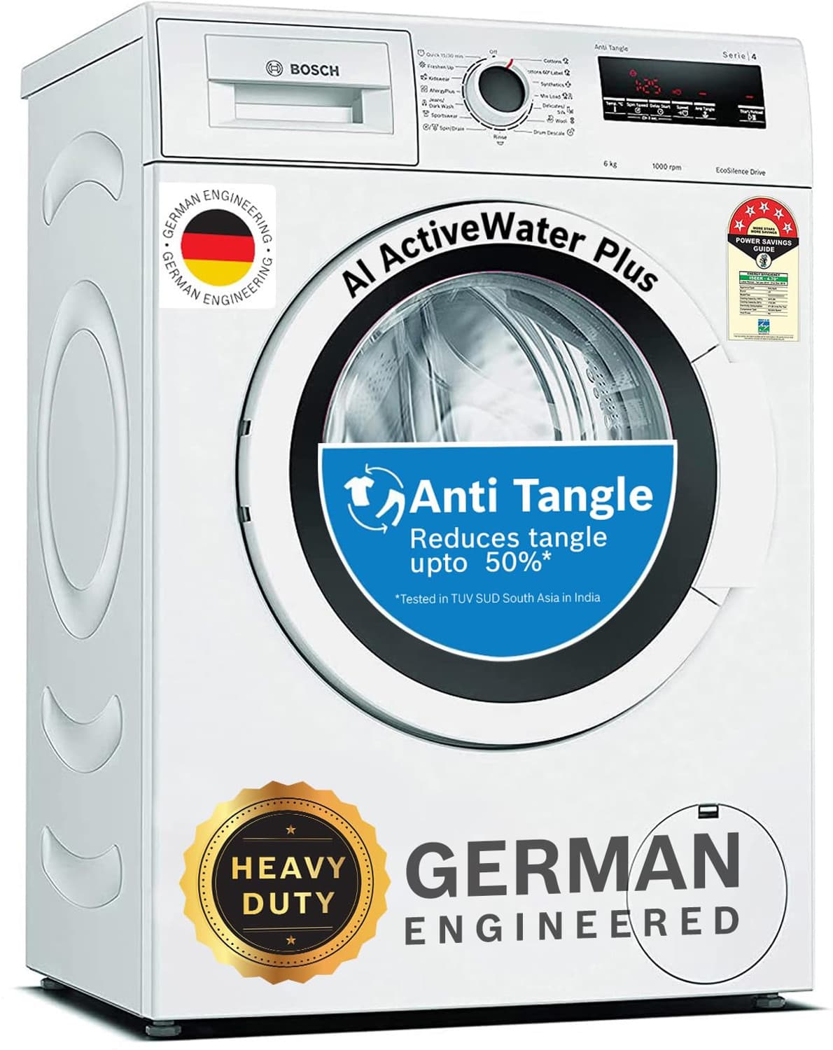 BOSCH 6 kg Drive Motor, Anti Tangle, Anti Vibration Fully Automatic Front Load White (WLJ2016WIN)
