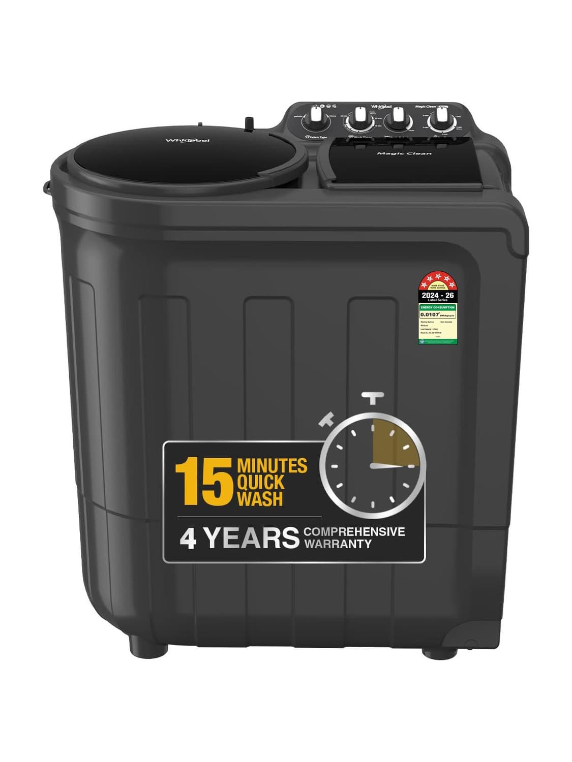 9 kg Semi Automatic Top Load Grey (MAGIC CLEAN 9 GREY DAZZLE (10YR)-S)