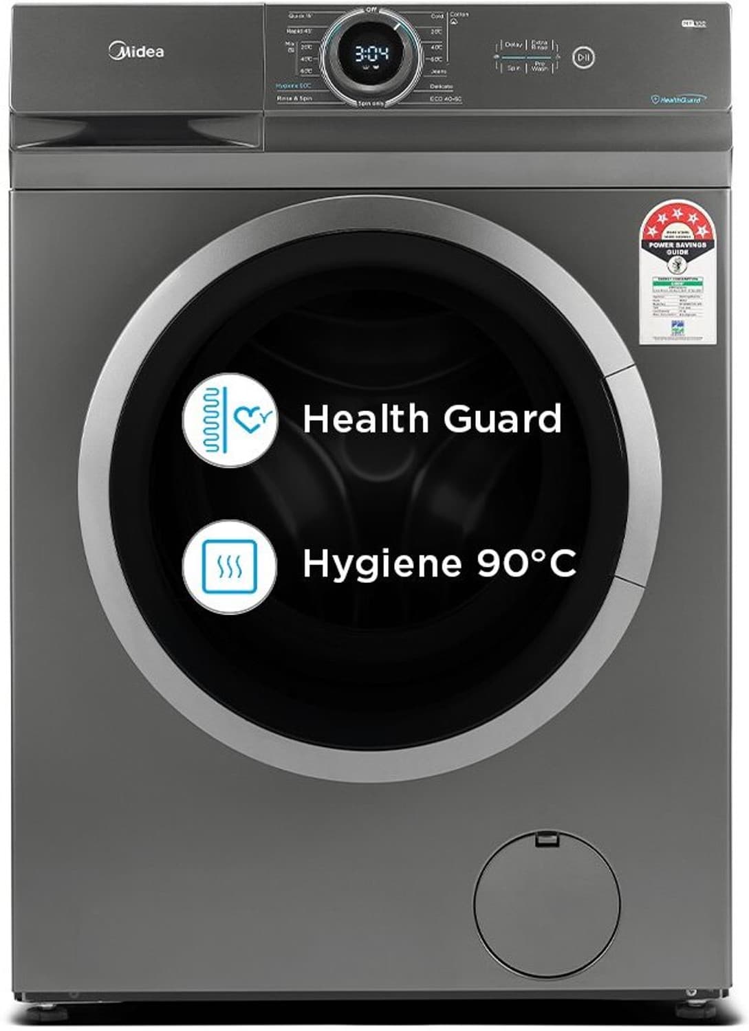 Midea 7 kg 5 Star Fully Automatic Front Load with In-built Heater Grey (MF100W70/T-IN)