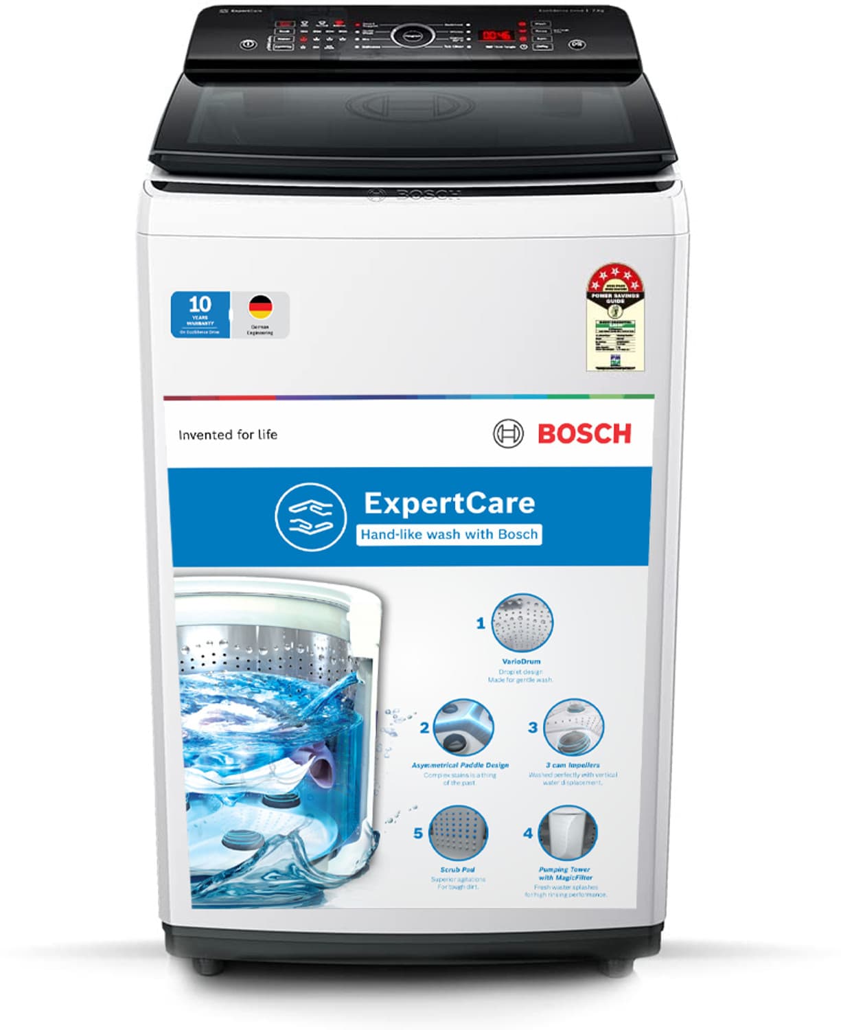 BOSCH 7 kg 5 Star With� Vario Drum & Anti Tangle Program Fully Automatic Top Load White (WOE701W0IN)