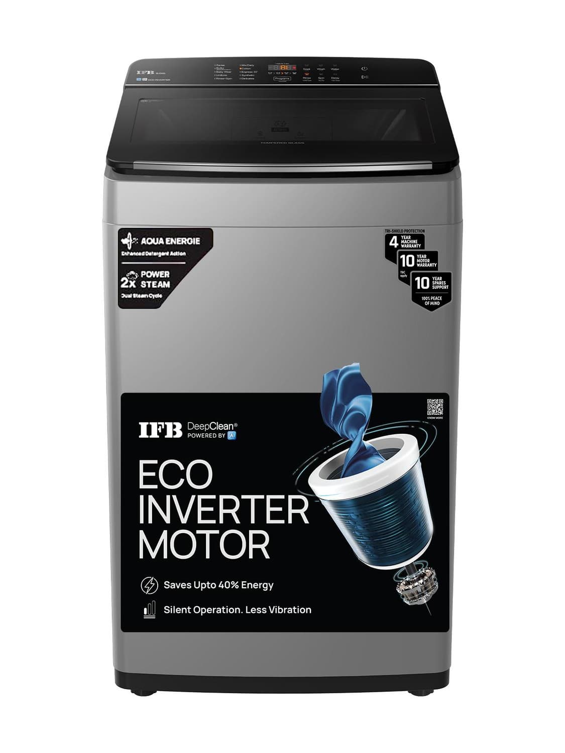 8 kg 5 Star AI Powered DeepClean Technology with Eco-inverter Activmix, AquaEnergie, Inbuilt Wheels Fully Automatic Top Load Grey (TL801MG1ID)