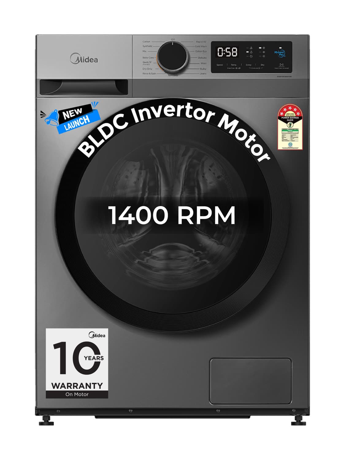 7 kg Fully Automatic Front Load with In-built Heater Grey (MFG17W70B/T-IND)