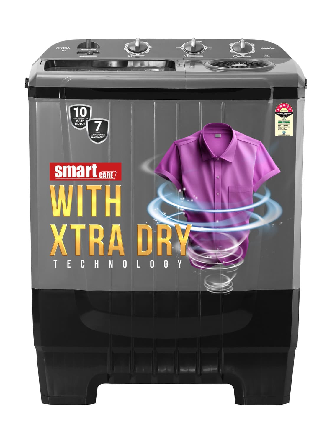 ONIDA 8 kg 5 star and In-built Basket Semi Automatic Top Load Grey (S80SBXG)