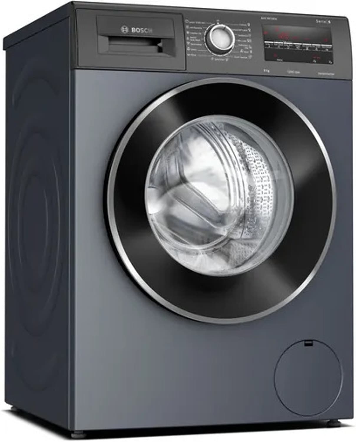 bosch 8 kg fully automatic front load washing machine in built heater black
