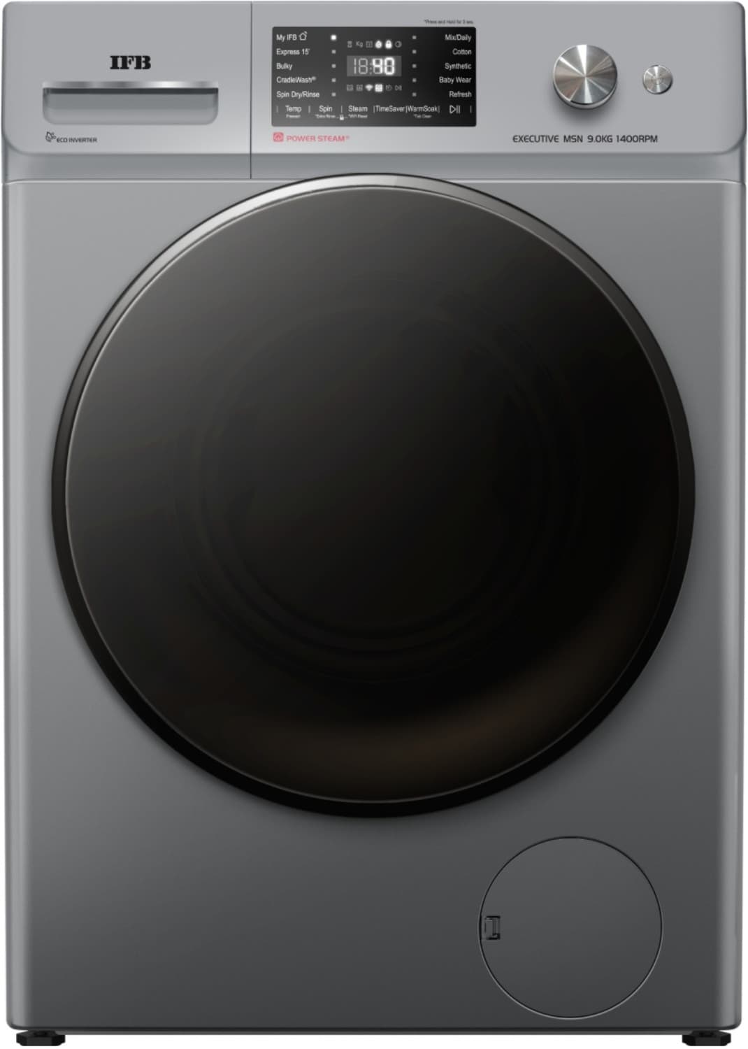 9 Kg Fully Automatic Front Load with In-built Heater Silver (Executive MSN 9014K CMS)