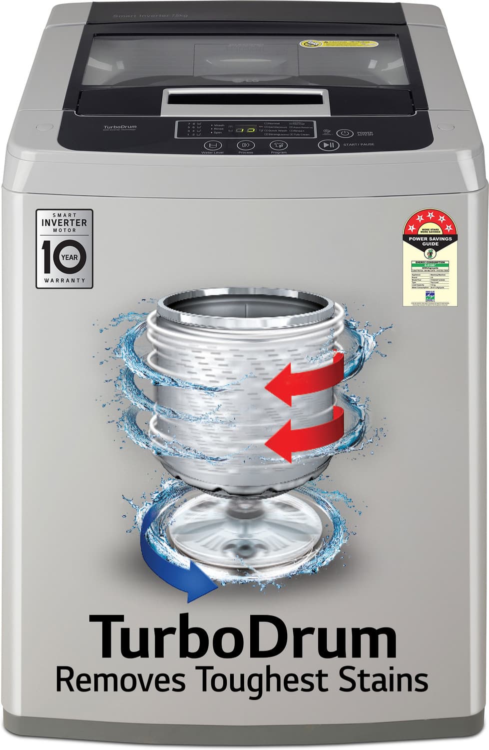 LG 7.5 kg Fully Automatic Top Load Silver (T75SKSF1Z)