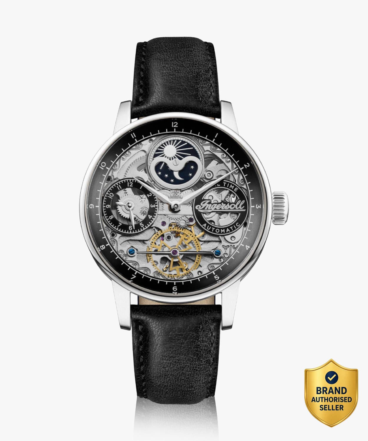 Ingersoll I07701 Automatic Black Skeleton Dial With Lifetime Warranty Analog Watch - For Men