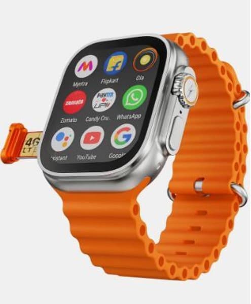 KASTU T800 ULTRA Smartwatch | 1.83" Water-Proof HD Display | No Sim Card Slot| Digital Smartwatch (Orange Strap, Free Size)