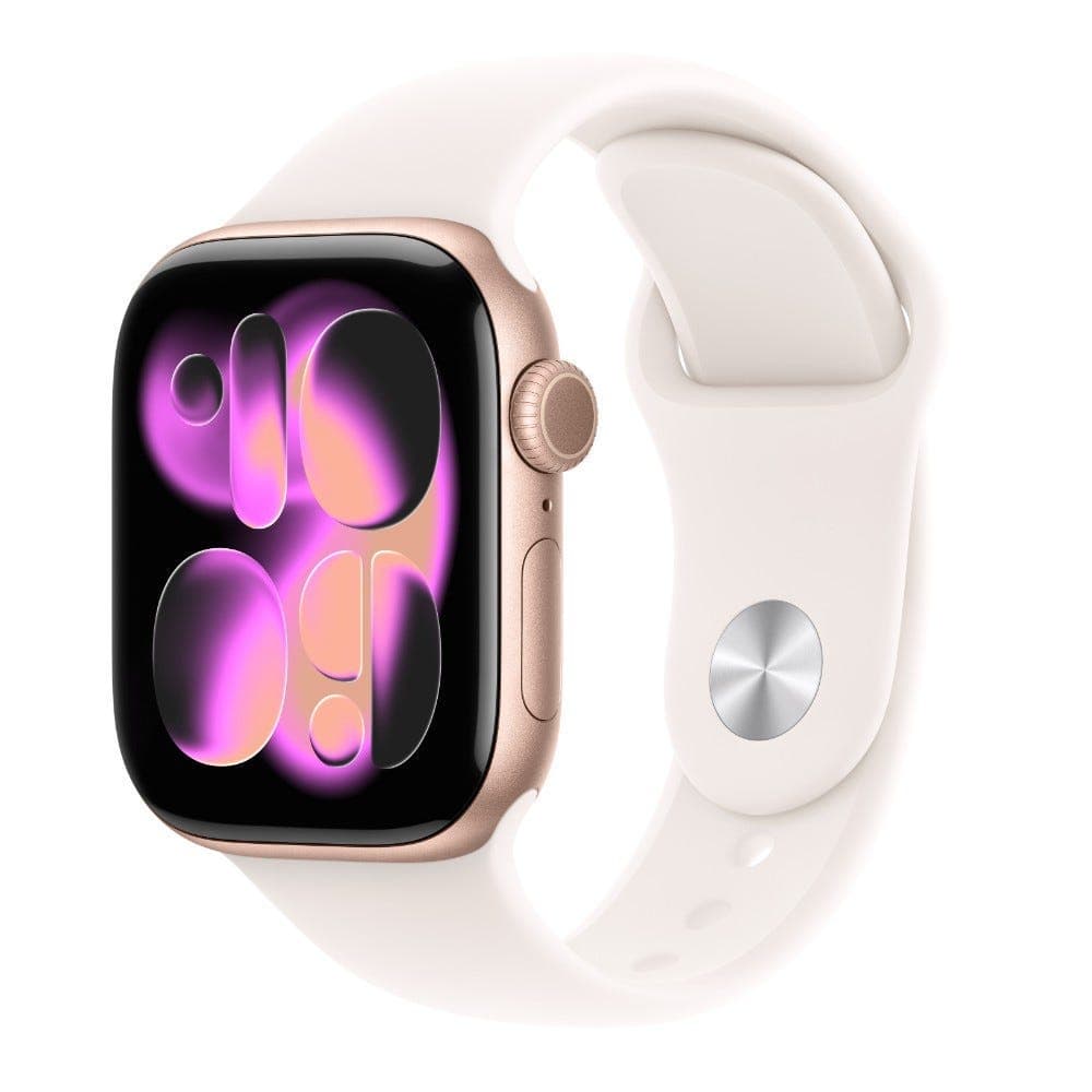 Store Display Unit - Apple Watch Series 11 GPS 42mm Rose Gold Aluminium Case with Light Blush Sport Band - M/L Strap Size (Bands fits 150-200mm wrists...