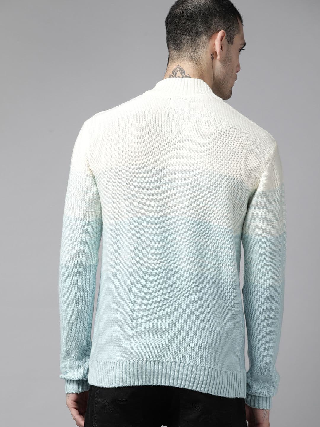 Blue Wire T Rack The Roadster Lifestyle Co. Men Blue & Cream-Coloured Cable K… | Price ...