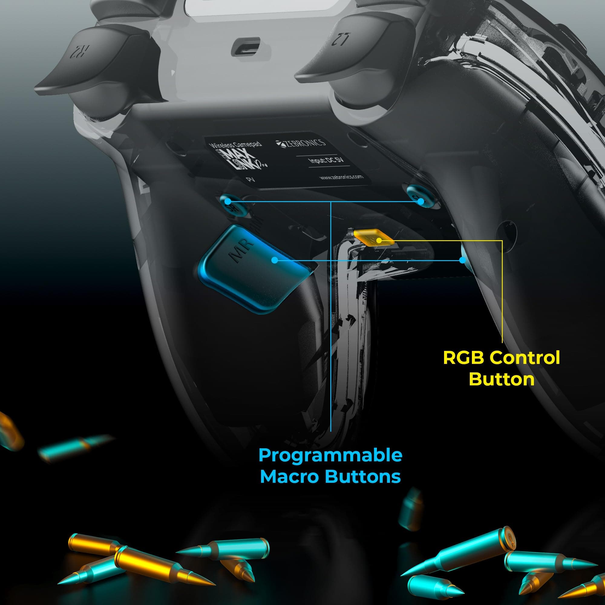 Zebronics Controller Buttons ZEBRONICS MAX LINK PRO, Wireless Controller, Hall Effect, 6 … | Price ...